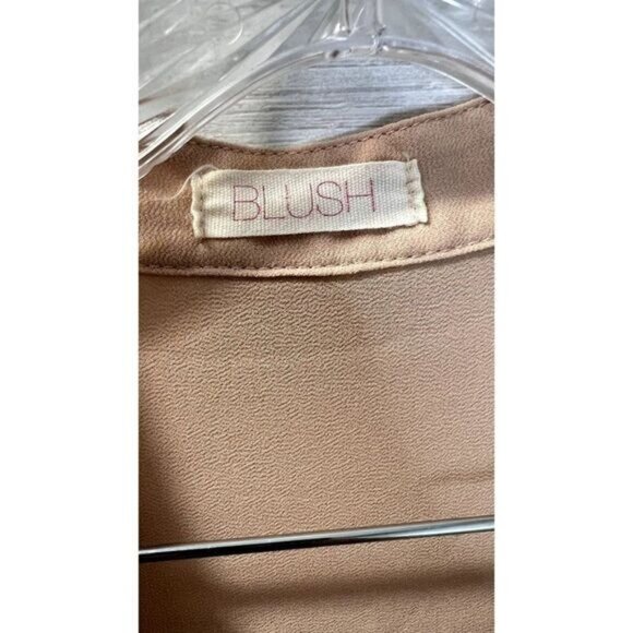 BLUSH Women's V- Neck‎ Long sleeve Tie Waist Hi Lo Hem Dress - Picture 5 of 6